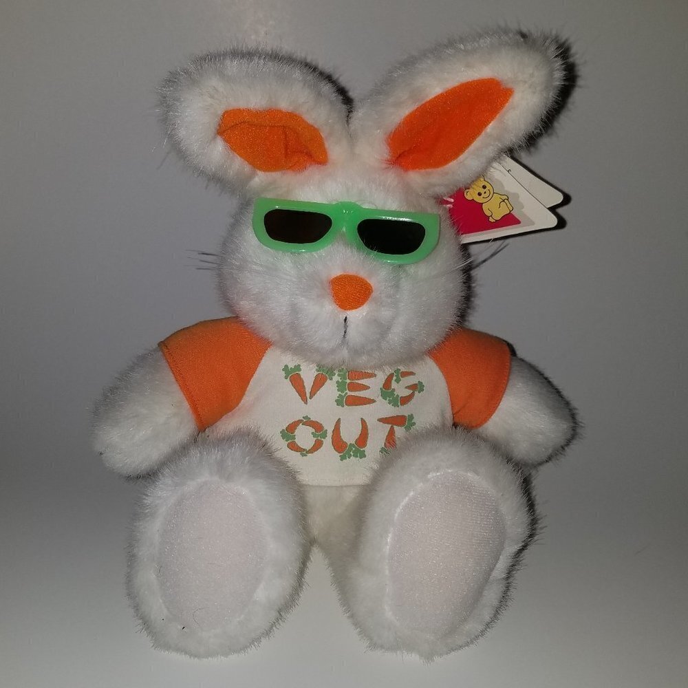 VTG Dakin Veg Out Bunny Rabbit Plush Stuffed Animal Toy Easter 1992 Carrot w/TAG